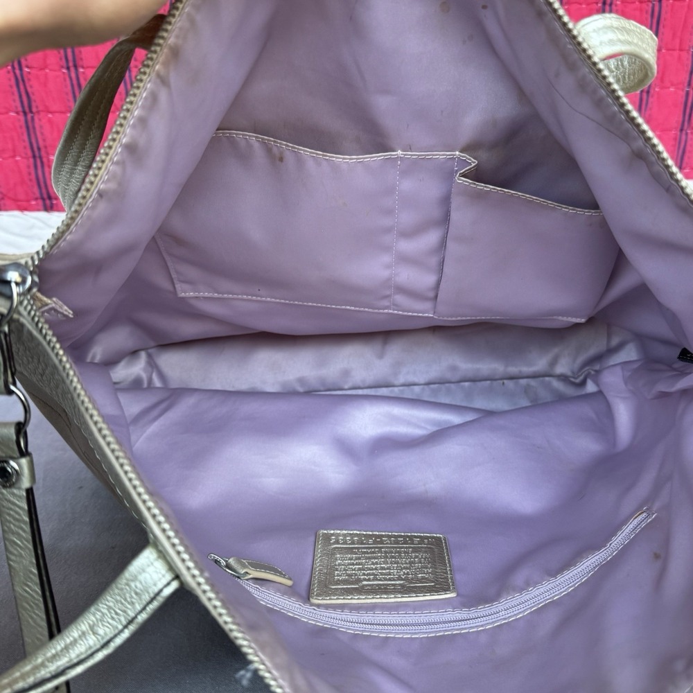 Coach Leather Tote Gold‎ Color Authentic E1282-F18335 - Picture 6 of 12
